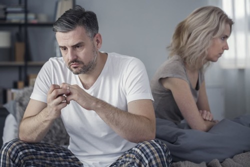 a man connecting the dots in his head about the connection between divorce and addiction