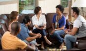 a support groups discussing rehab experiences