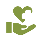hand holding heart icon