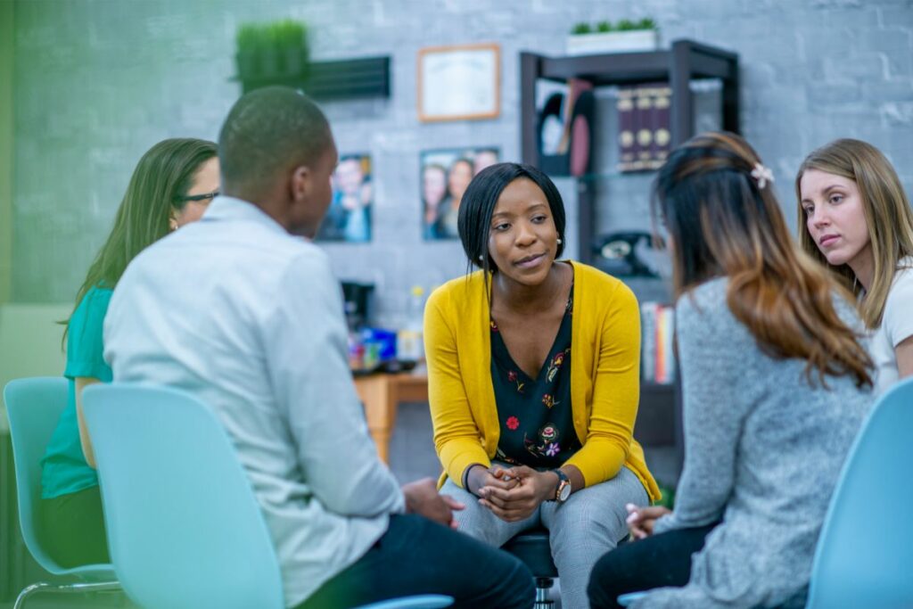 group therapy during inpatient rehab in Houston