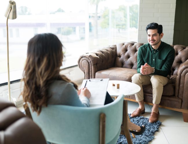A man in benzodiazepine detox in Houston.