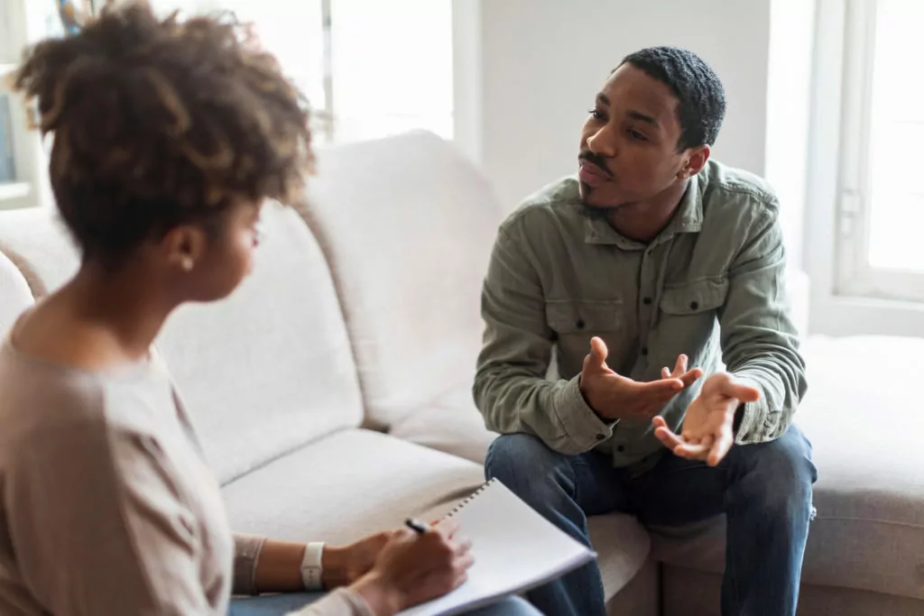 man in individual therapy in Houston, Texas