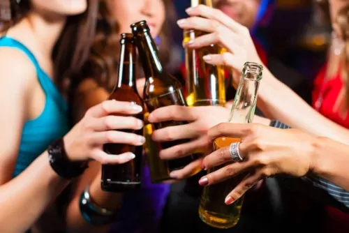 Bunch of people struggling with alcohol