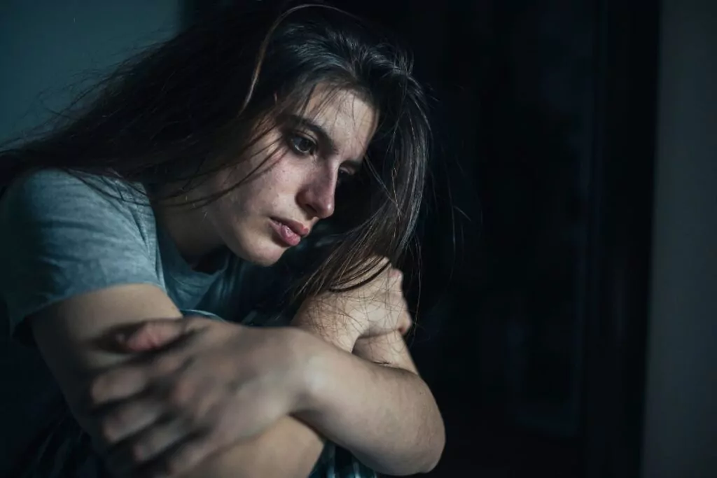 woman struggling with heroin addiction