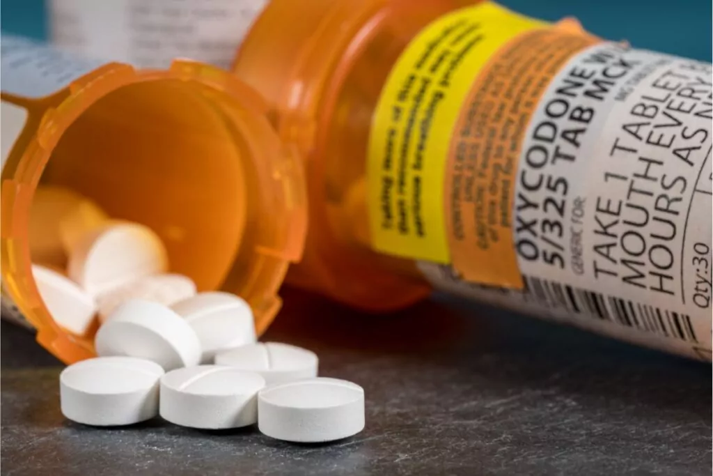 opioid painkillers in medication bottles
