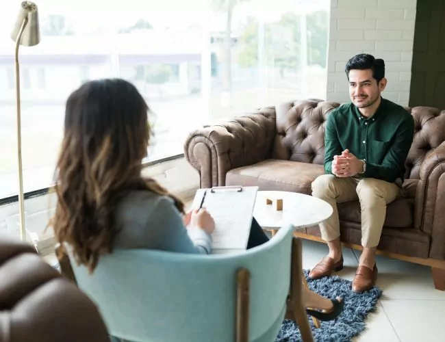 A man in benzodiazepine detox in Houston.