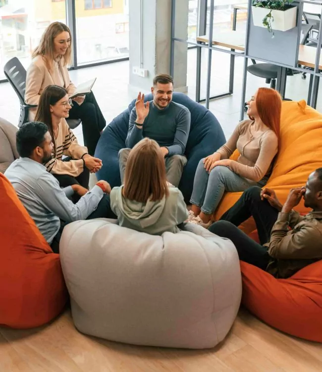 Patients sitting in Group Therapy for Addiction in Houston