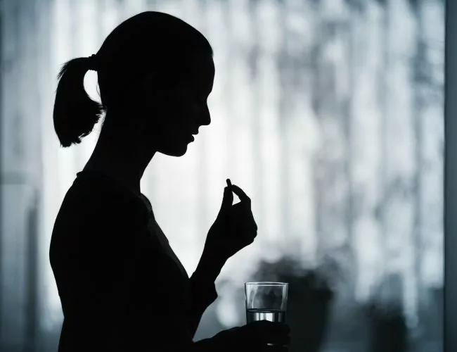 woman with a prescription drug addiction